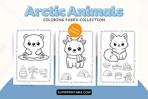 12+ Arctic Animals Coloring Pages Feature Image