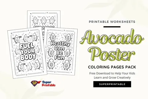 15+ Avocado Poster Coloring Pages Feature Image