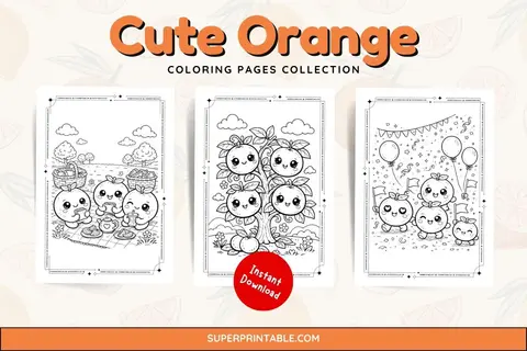 25+ Cute Orange Coloring Pages Feature Image