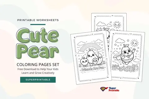25 Cute Pear Coloring Pages Feature Image