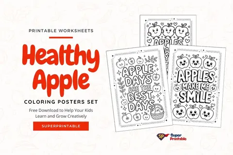 25+ Healthy Apple Coloring Posters Feature Image