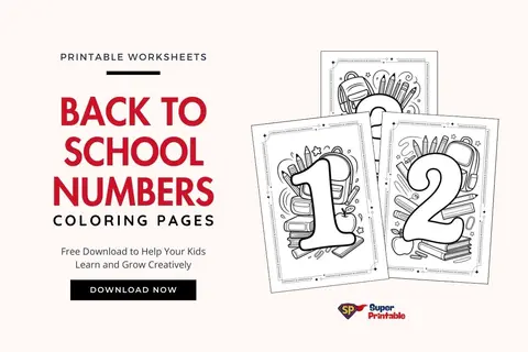 Back to School Numbers Coloring Pages