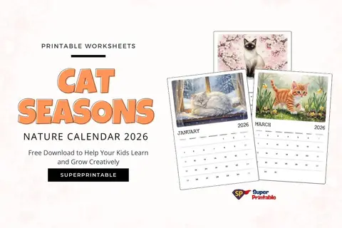 Cat Seasons Nature Calendar 2026 Feature Image