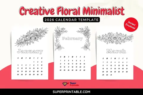 Creative Floral Minimalist 2026 Calendar Feature Image