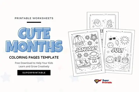 Cute Months Coloring Pages Feature Image
