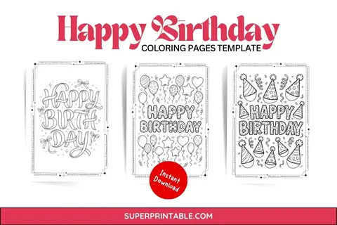 Happy Birthday Coloring Pages Feature Image