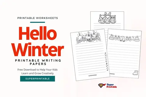 Hello Winter Printable Writing Papers Feature Image