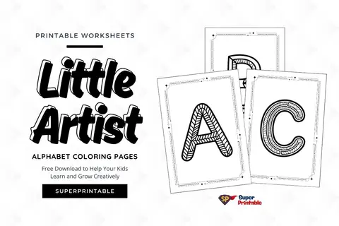 Little Artist Alphabet Coloring Pages