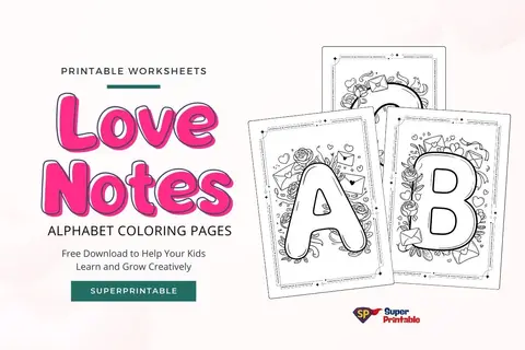 Love Notes Alphabet Coloring Pages Feature Image