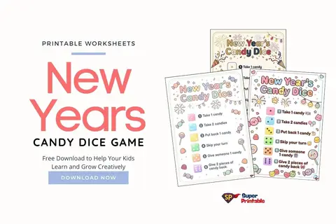 New Years Candy Dice Game Feature Image