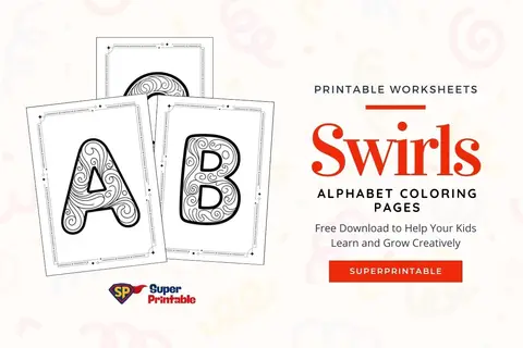 Swirls Alphabet Coloring Pages Feature Image