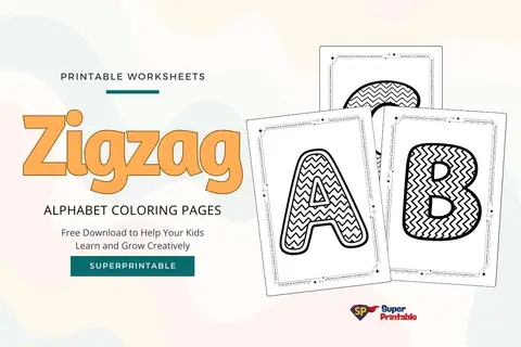 Zigzag Alphabet Coloring Pages Feature Image