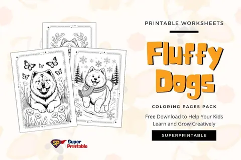 10+ Fluffy Dogs Coloring Pages Feature Image