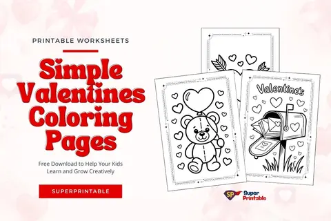 10+ Simple Valentines Coloring Pages