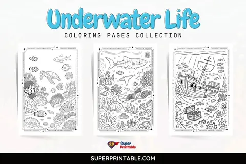 10+ Underwater Life Coloring Pages Feature Image