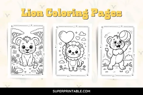 15+ Lion Coloring Pages Feature Image
