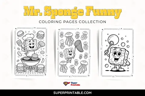 15+ Mr. Sponge Funny Coloring Pages Feature Image