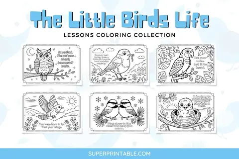 15+ The Little Birds Life Lessons Coloring Collection Feature Image