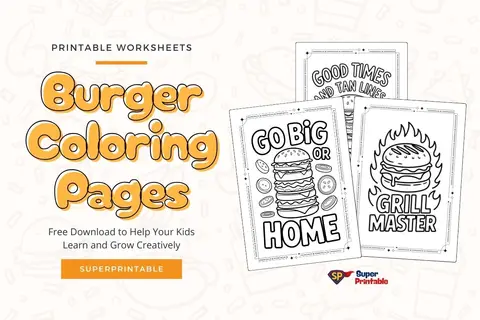 20 Burger Coloring Pages Feature Image