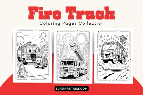 20 Fire Truck Coloring Pages Feature Image