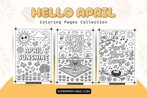 20 Hello April Coloring Pages Feature Image