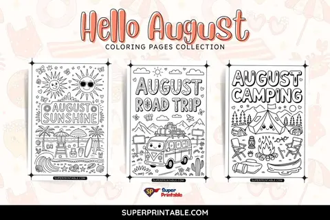 20 Hello August Coloring Pages Feature Image