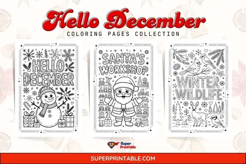20 Hello December Coloring Pages Feature Image
