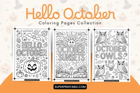 20 Hello October Coloring Pages Feature Image