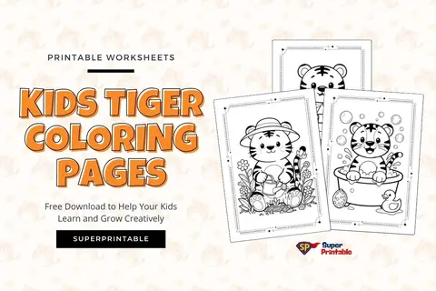 20 Kids Tiger Coloring Pages