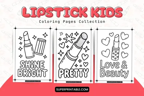 20 Lipstick Kids Coloring Pages Feature Image