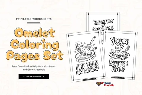 20 Omelet Coloring Pages Feature Image