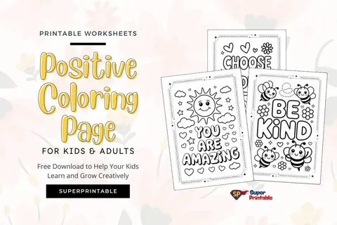 20+ Positive Coloring Page Feature Image