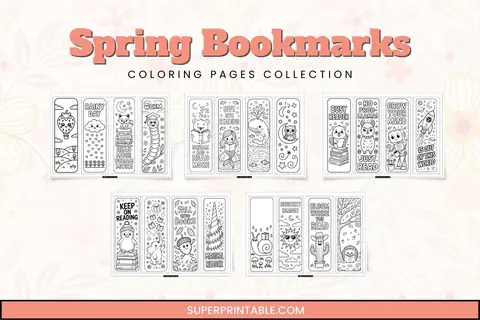 20 Spring Bookmarks Coloring Collection Feature Image