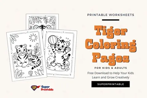 20+ Tiger Coloring Pages Feature Image