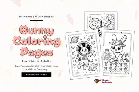 30 Bunny Coloring Pages For Kids & Adults Feature Image