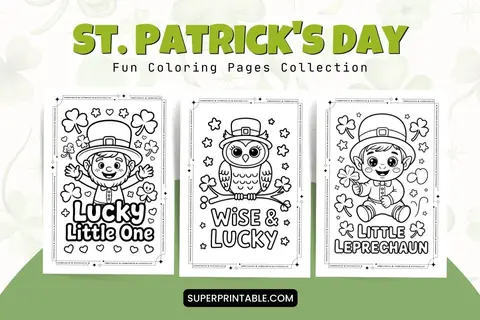 35+ Fun St. Patrick's Day Coloring Pages Feature Image
