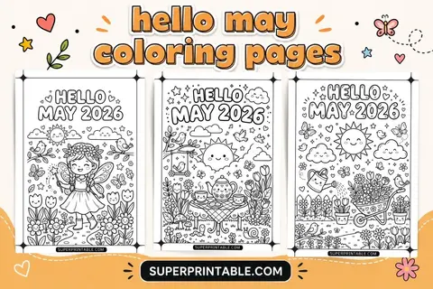 40 Hello May Coloring Pages