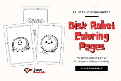 Disk Robot Coloring Pages for Kids