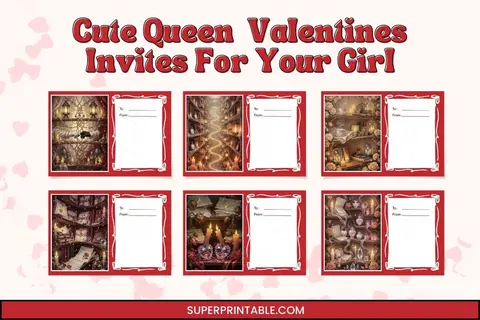 FREE Cute Queen Valentines Invites For Your Girl Feature Image