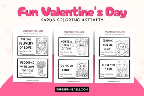 Fun Valentine's Day Cards Coloring Activity Feature Image