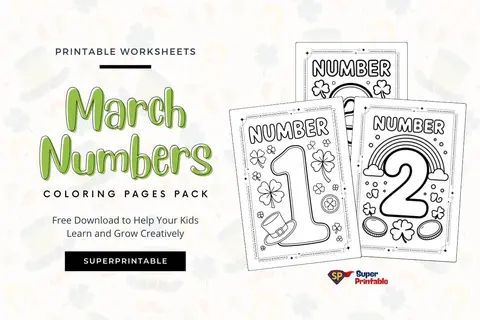 March Numbers Coloring Pages Feature Image