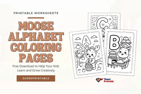 Moose Alphabet Coloring Pages