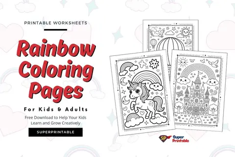 Rainbow Coloring Pages For Kids & Adults Feature Image
