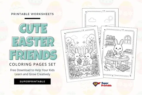 10 Cute Easter Friends Coloring Pages Feature Image