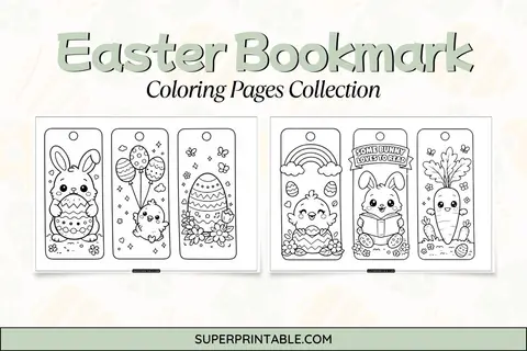 10+ Easter Bookmark Coloring Pages Feature Image