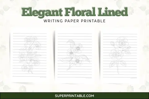 10+ Elegant Floral Lined Writing Paper Printable Feature Image