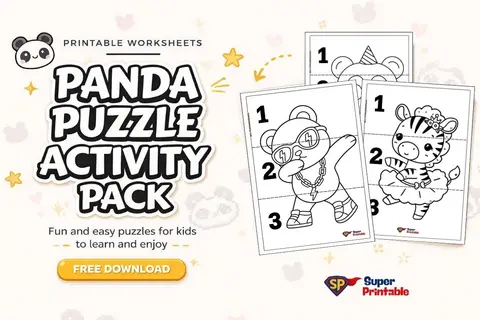 10 Panda Puzzle Activity Pack Feature Image