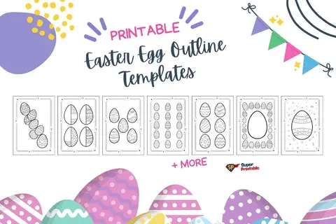 10+ Printable Easter Egg Outline Templates Feature Image