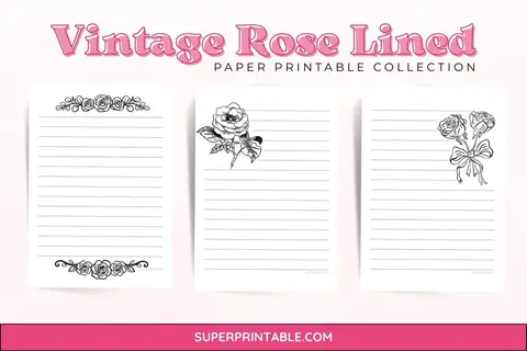 10+ Vintage Rose Lined Writing Paper Feature Image