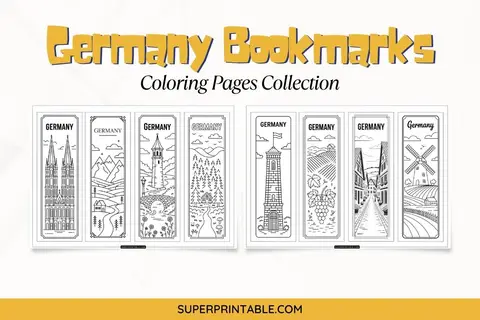 12+ Germany Bookmarks Coloring Pages Feature Image
